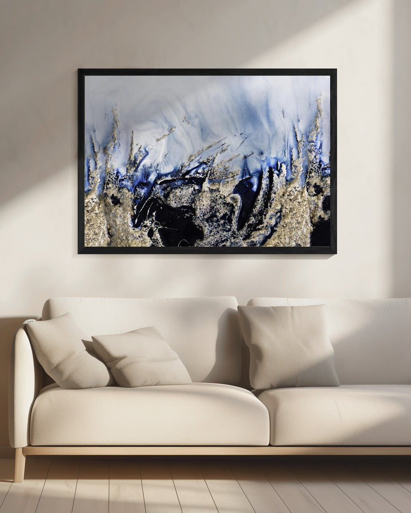 Dramatische kunst - Gouden rotsen | Canvas