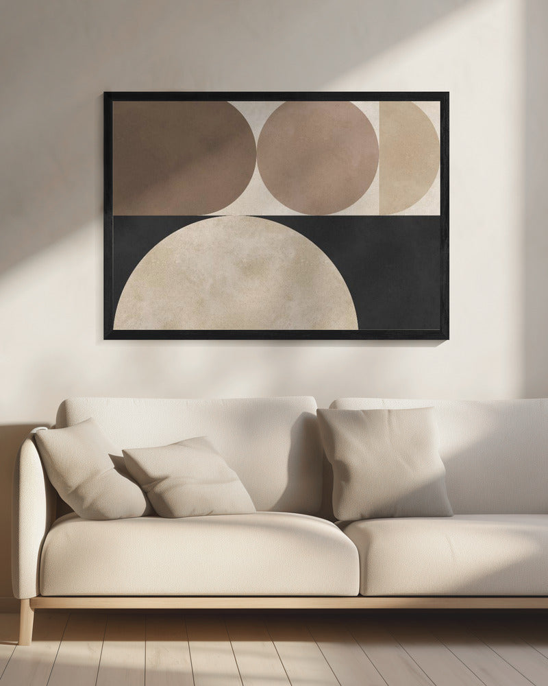 Bruine geometrie 5 | Canvas