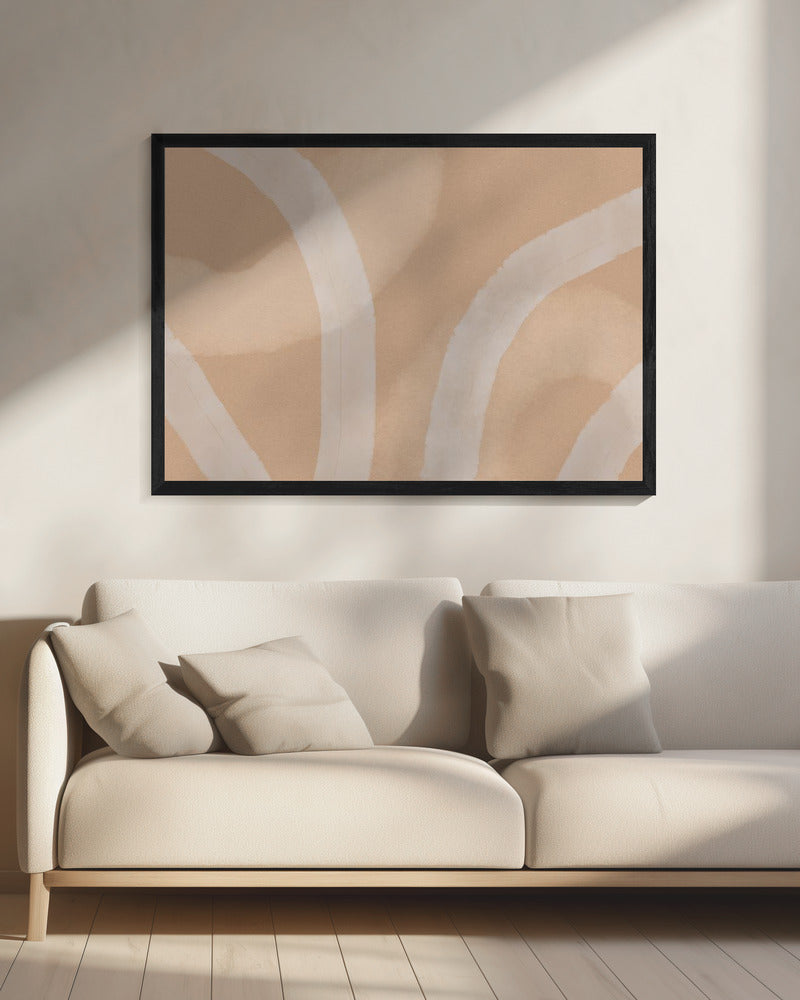 Neutrale abstracte aquarel. Minimalistisch in pastelkleuren nr. 5 | Canvas