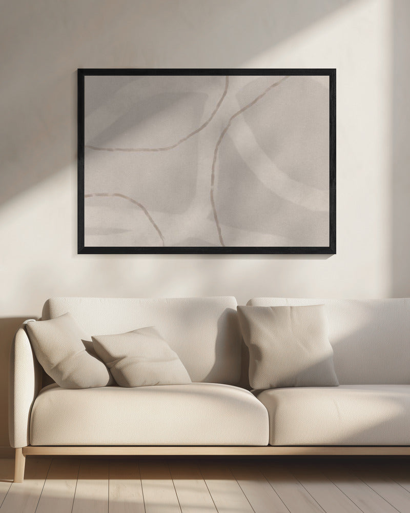 Neutrale abstracte aquarel. Minimalistisch in pastelkleuren nr. 1 | Canvas