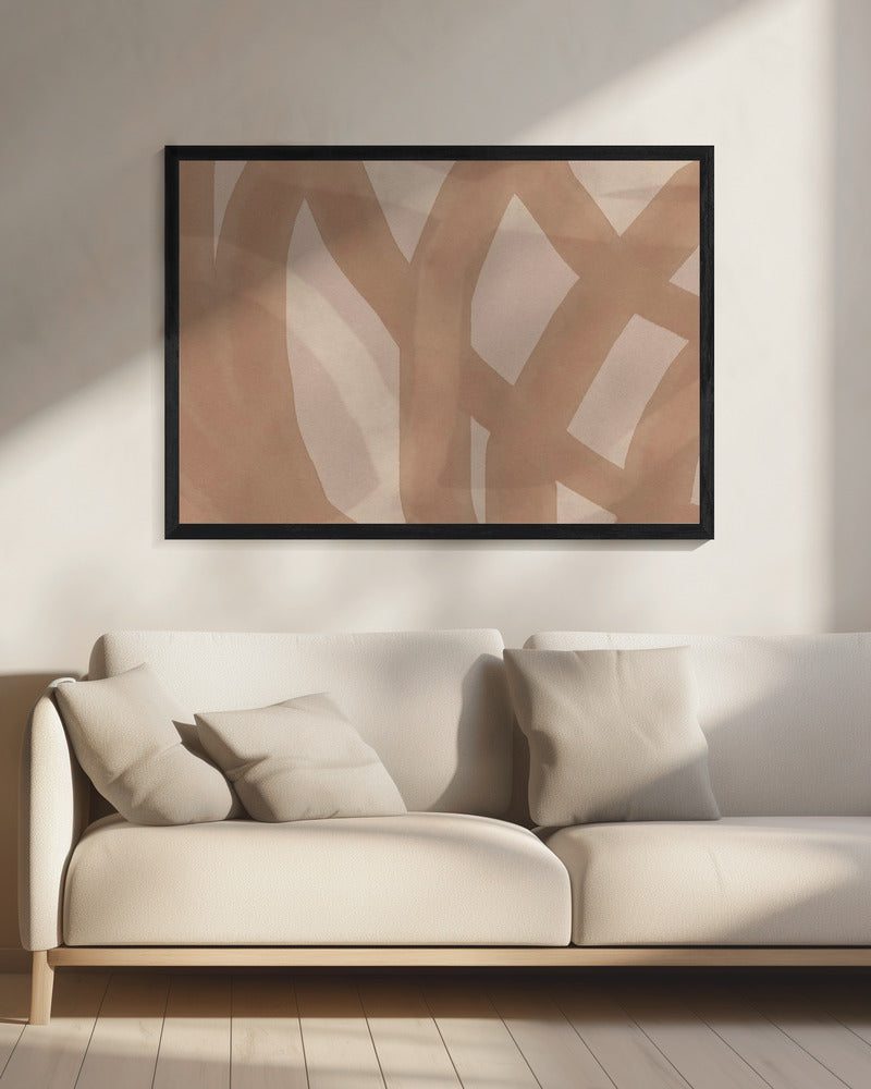 Neutrale abstracte aquarel in naakt en pastel 9 | Canvas