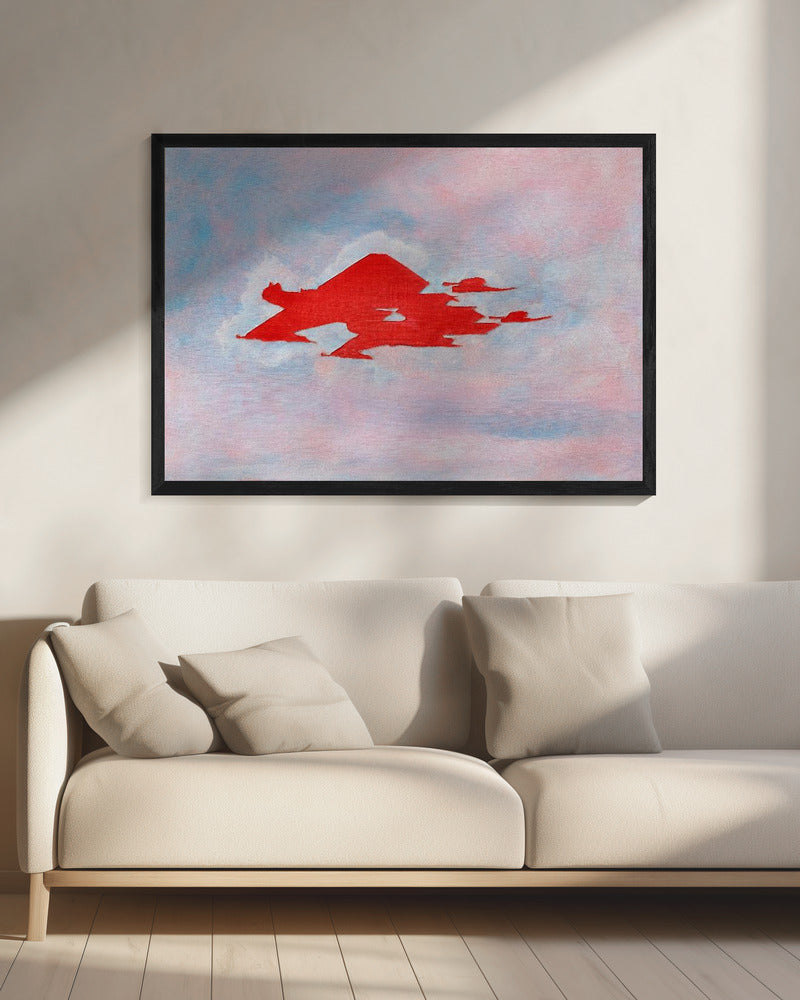 UAP Rood, Bewolkte Lucht | Canvas