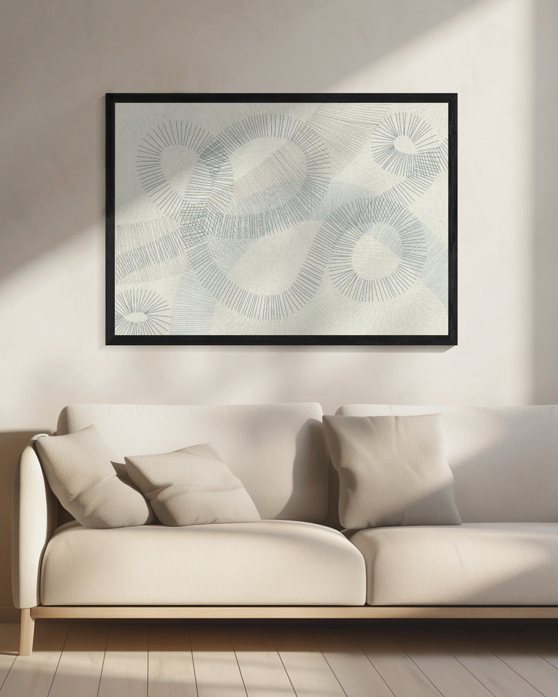 kalmerende essentials Curved Lines blauw | Canvas