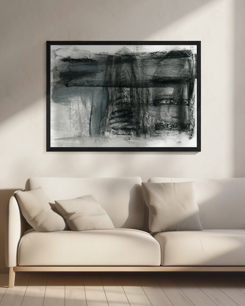 Abstract Houtskool Monochroom 1 | Canvas