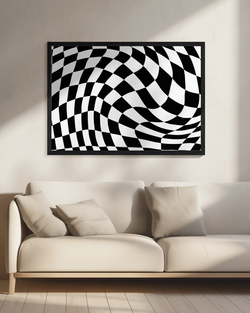 Dambord zwart-wit | Canvas