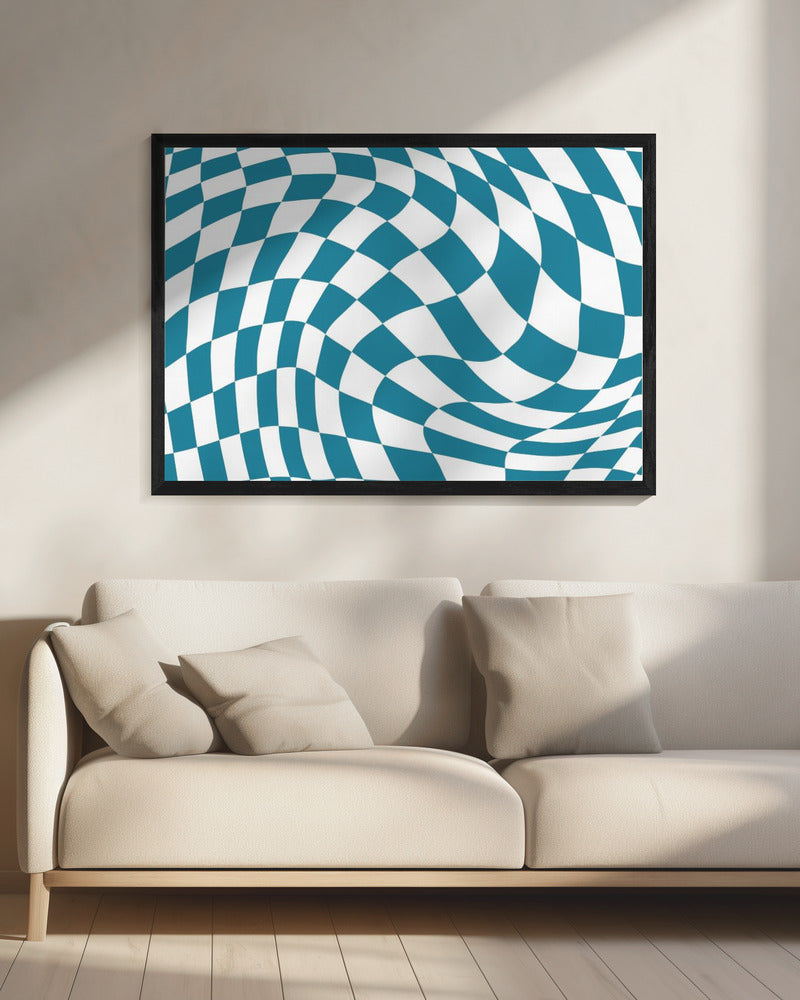 Blauw schaakbord | Canvas