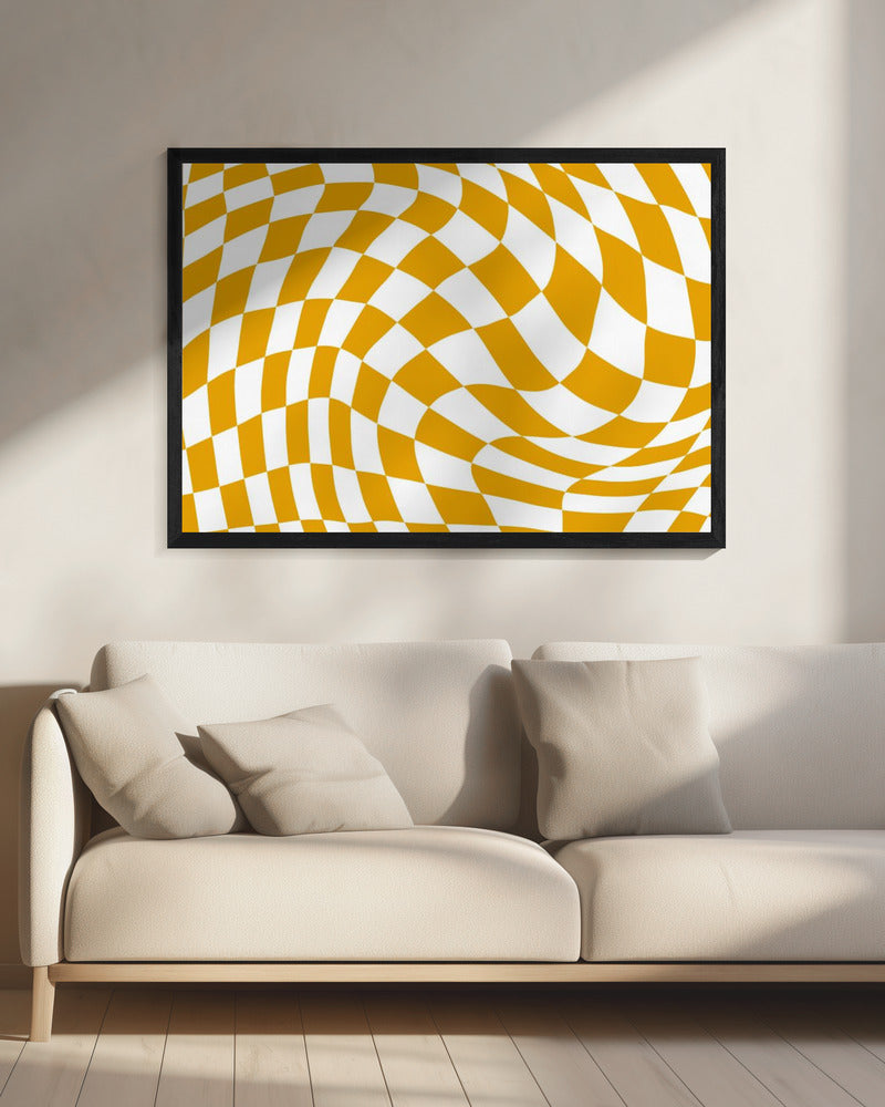 Geel schaakbord | Canvas