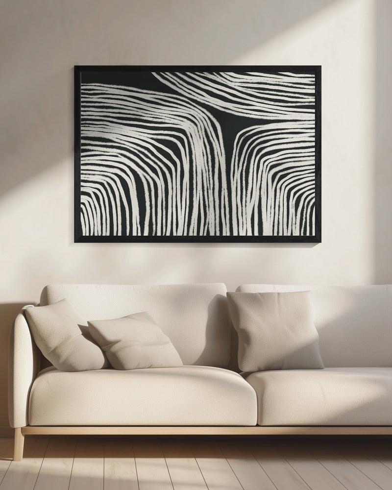 Gebogen strepen stromen | Canvas