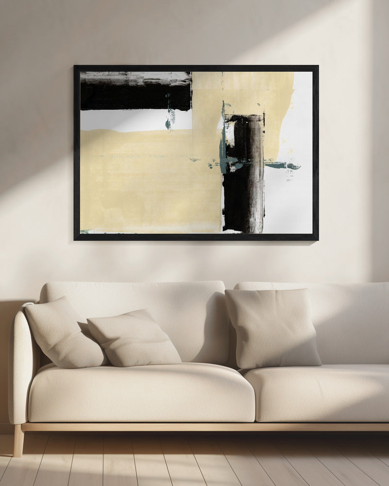 Neutrale & Zwarte Kunstdruk Nr. 2 | Canvas