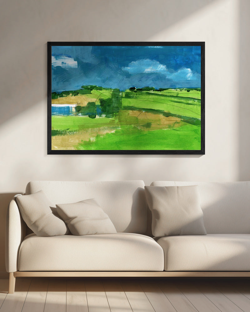 Landschap op het platteland 4 | Canvas