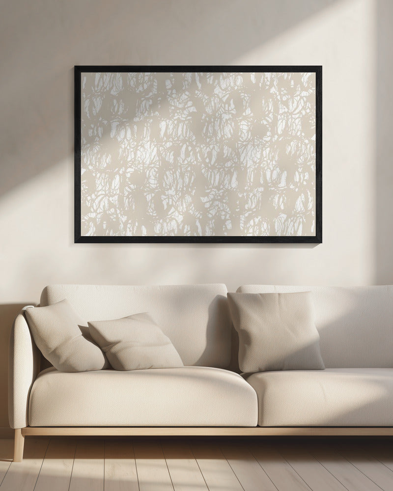 Abstracte inktwervelingen beige 1 | Canvas