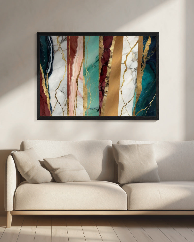 Marmeren texturen met rijke gouden aderen | Canvas
