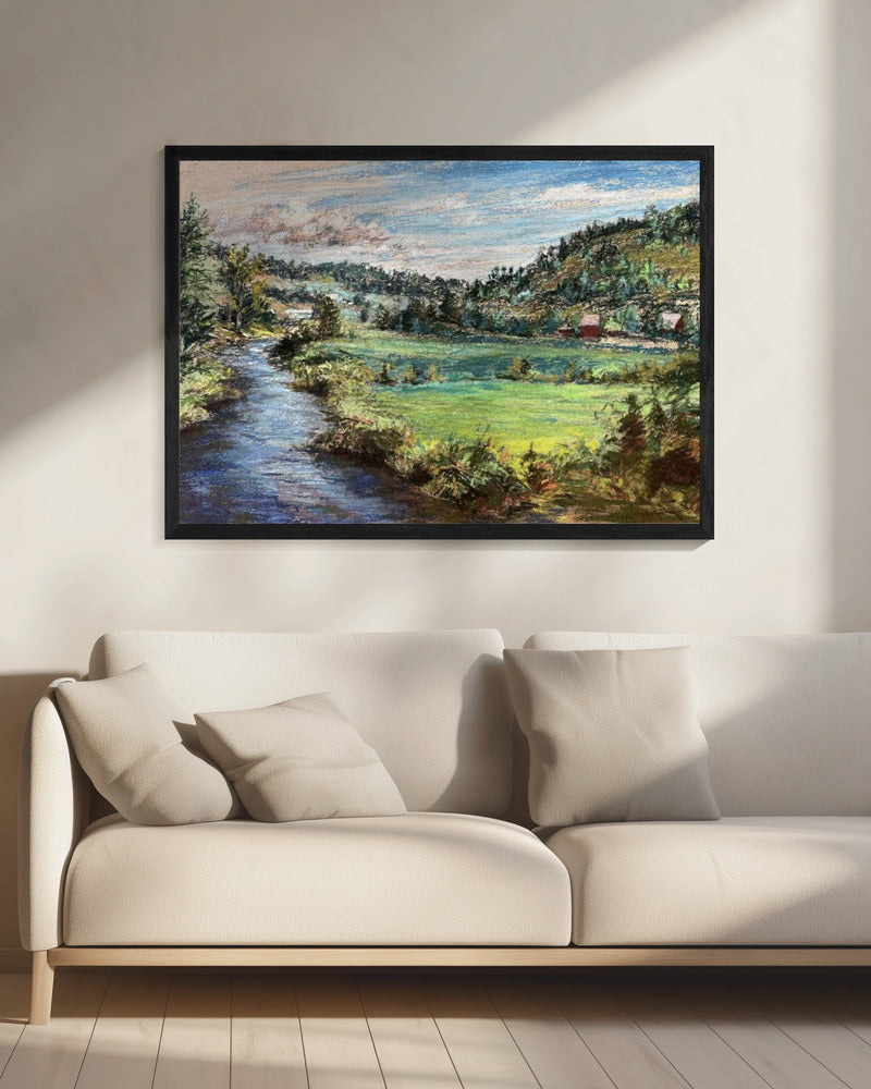 Serene riviervallei | Canvas