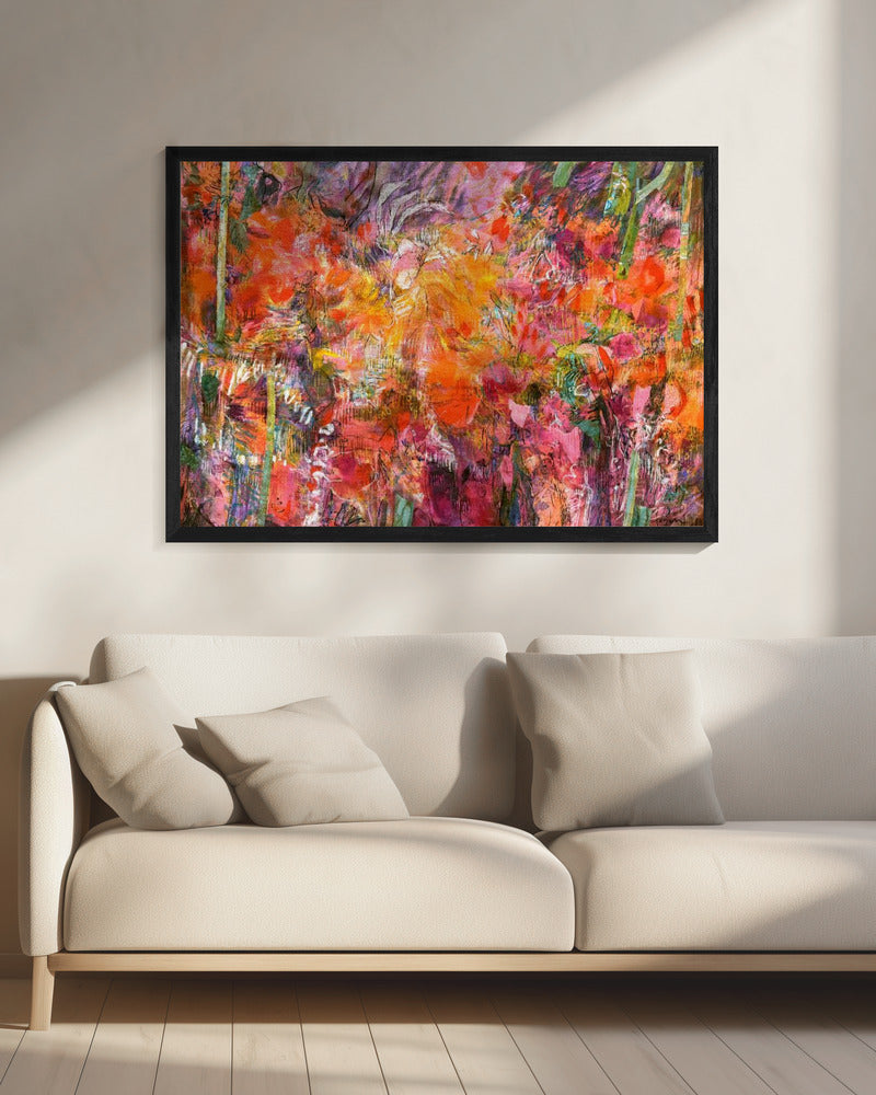 Levendig flora wandtapijt | Canvas