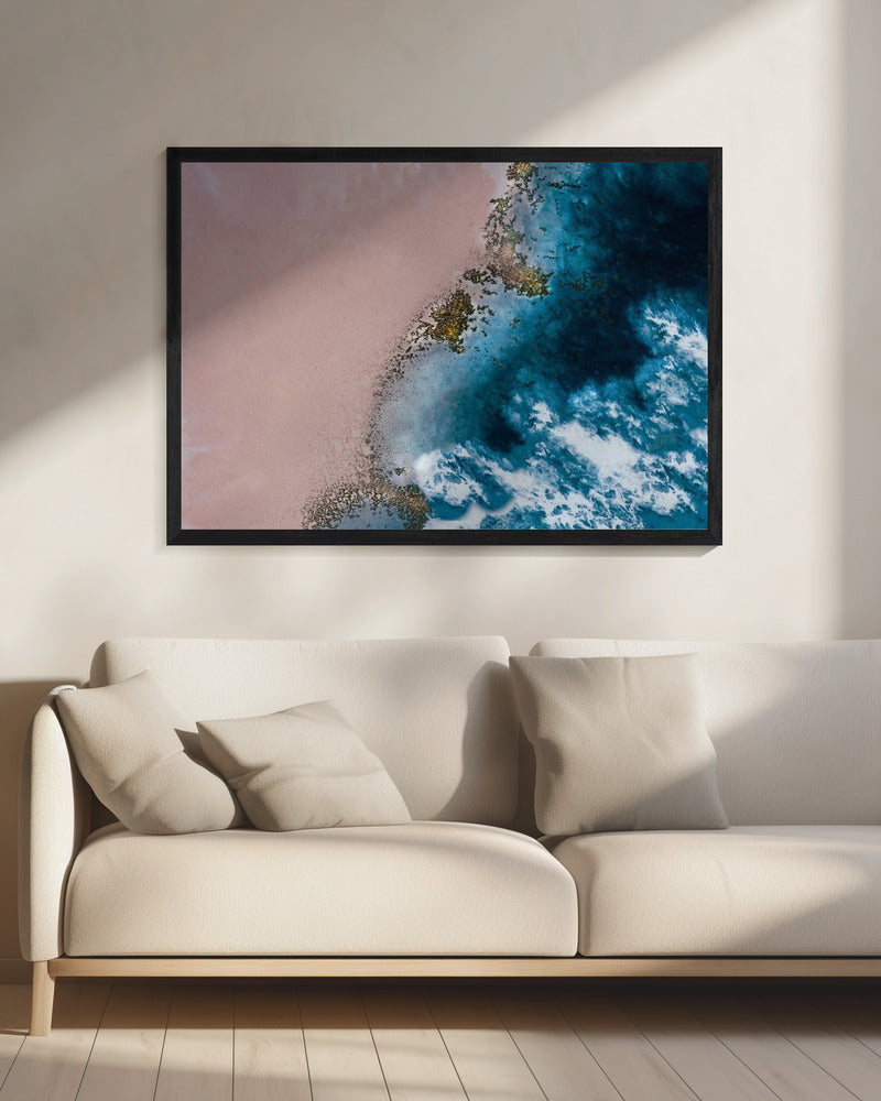 Luchtfoto kust - Winderig strand | Canvas