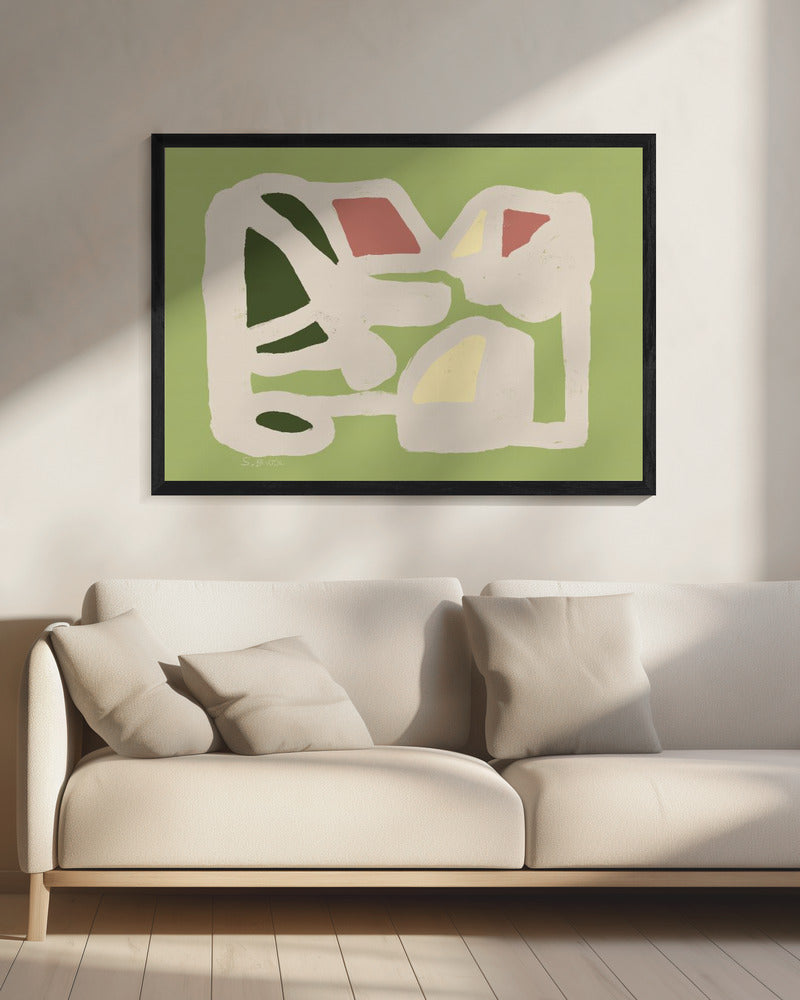 Groen en roze ABSTRACT | Canvas