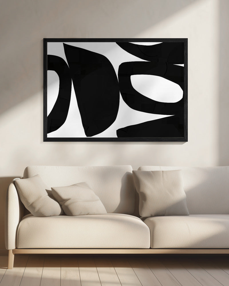 Grote zwarte vormen 3 | Canvas