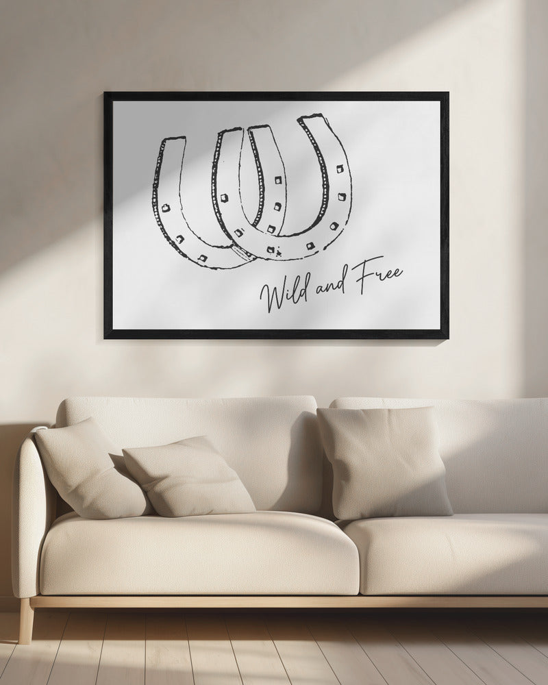 Hoefijzer Wild en Vrij Zwart | Canvas