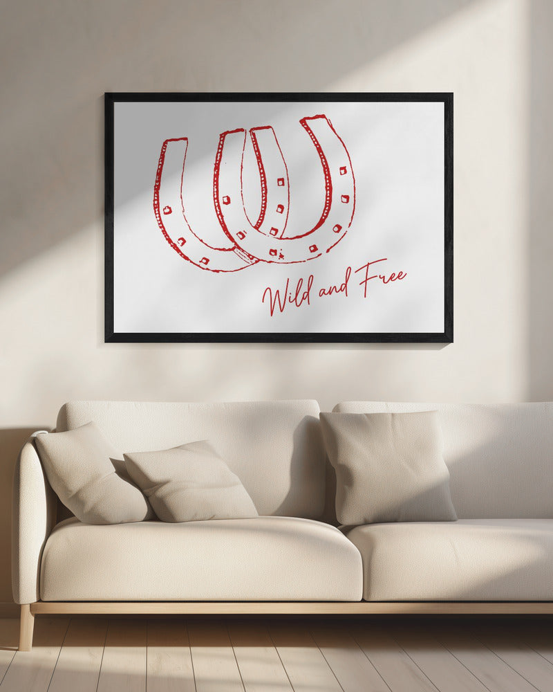 Hoefijzer Wild en Vrij Rood | Canvas