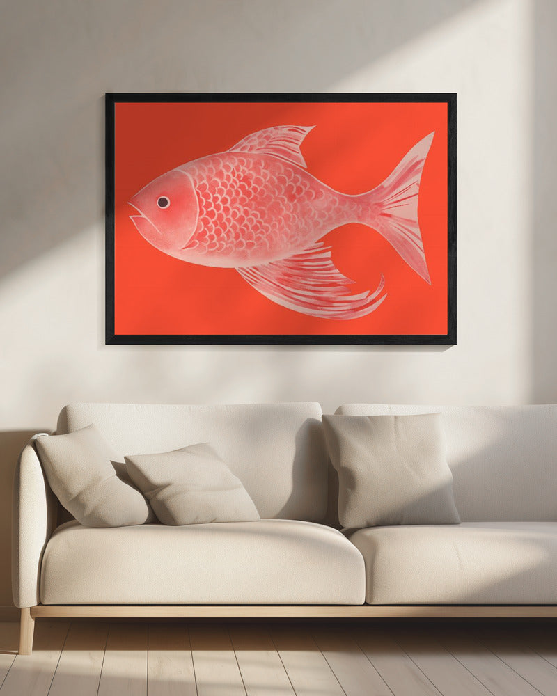Rode fantasievis | Canvas