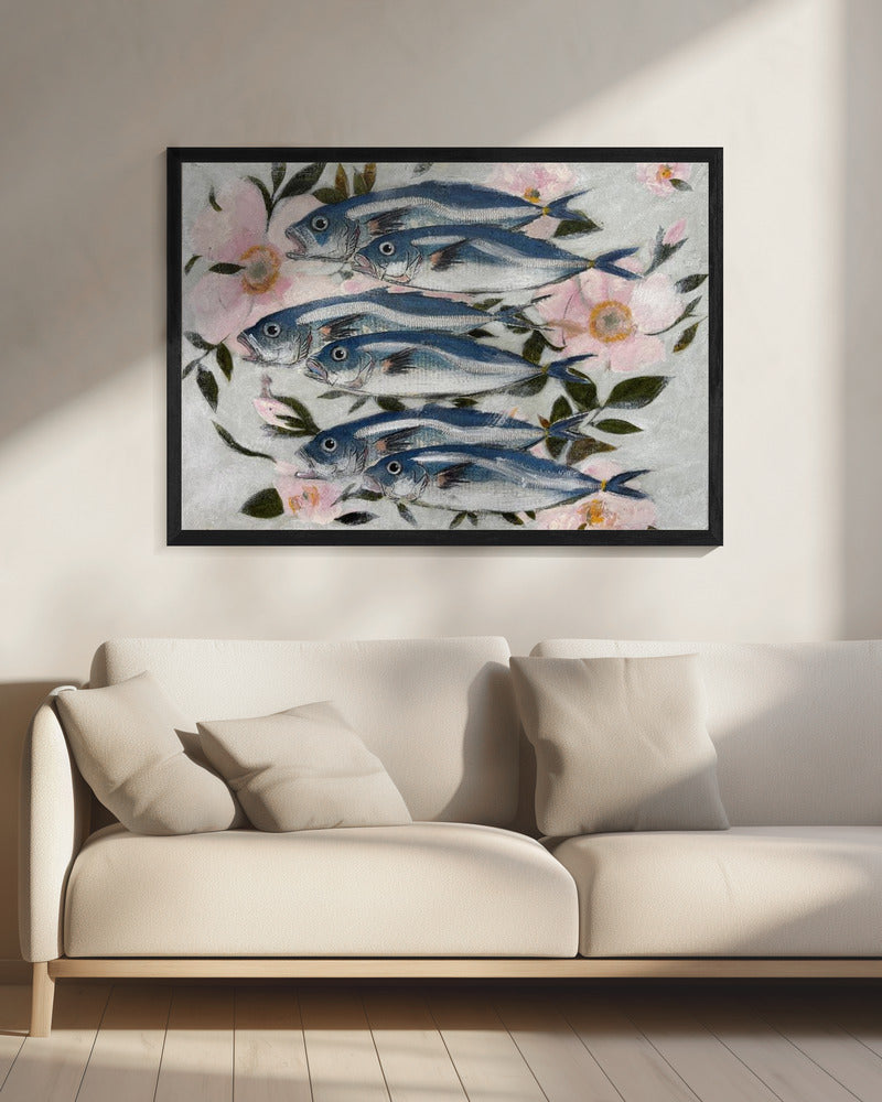 Sardientjes in roze | Canvas