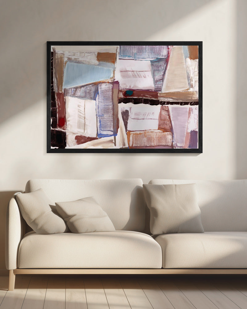 Geconstrueerde abstractie rood | Canvas