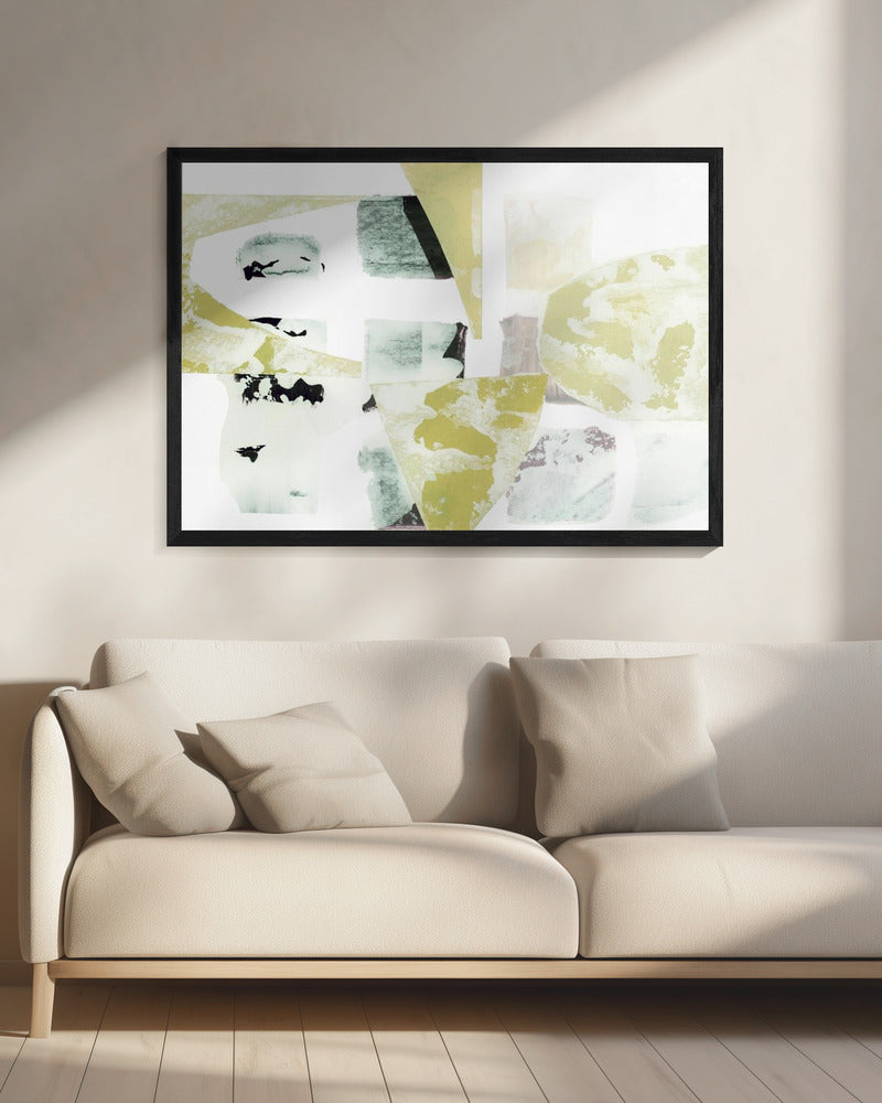 Citroengrijze geometrie | Canvas
