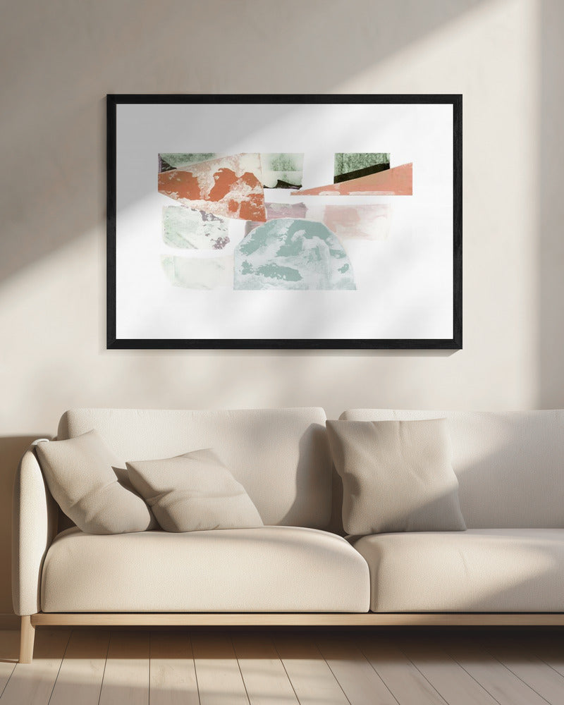 Abstracte collage met geometrische vormen | Canvas