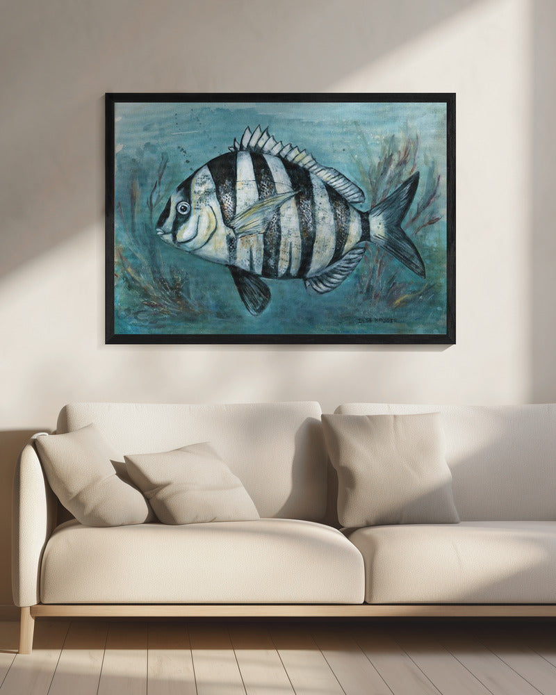 Gestreepte Zee Schoonheid | Canvas