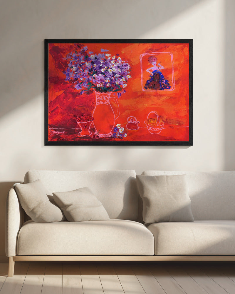 Vaas met portret | Canvas
