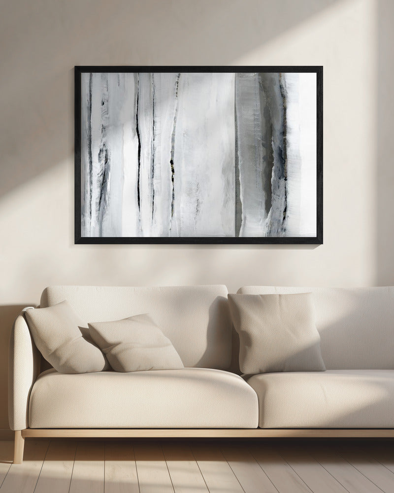 Verticale strepen in monochrome tinten | Canvas