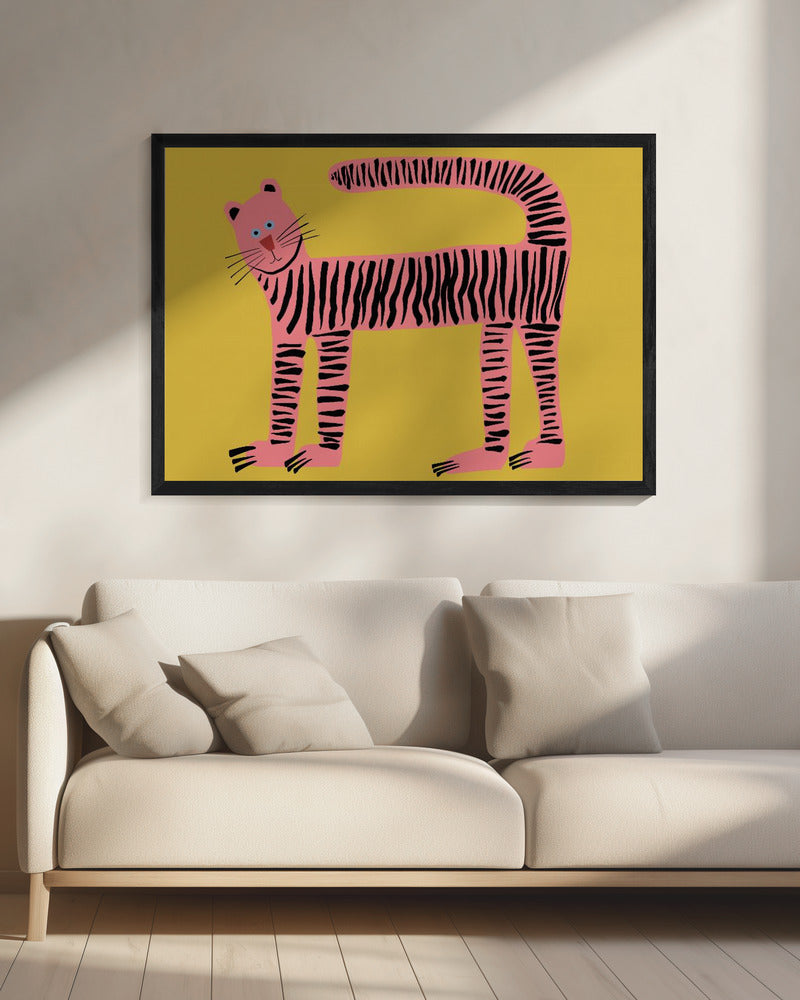 Tijgerkat geel | Canvas