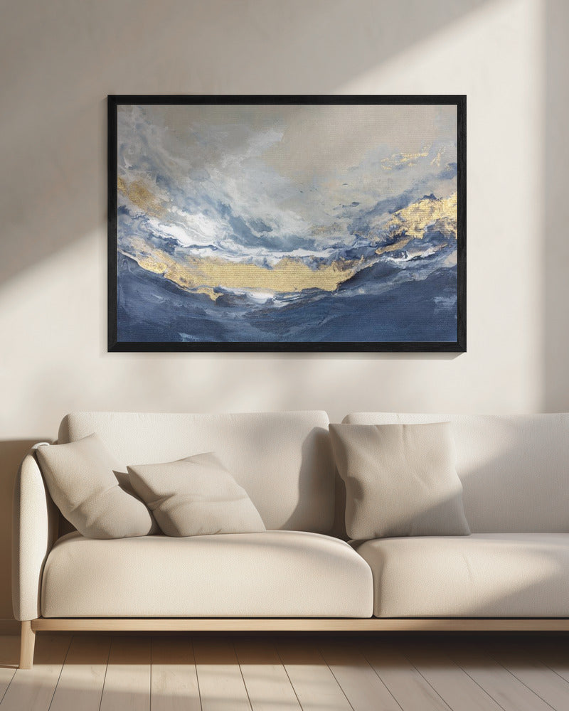 Gouden Horizon Golven | Canvas
