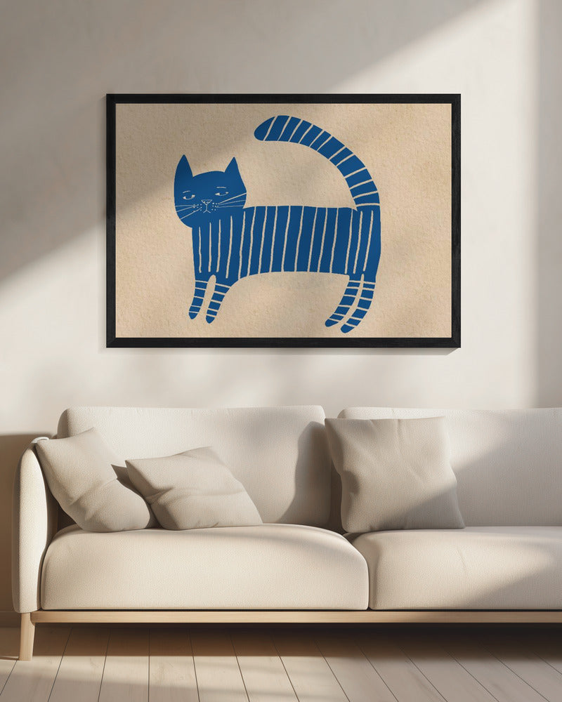 Blauwe kattenkamer | Canvas
