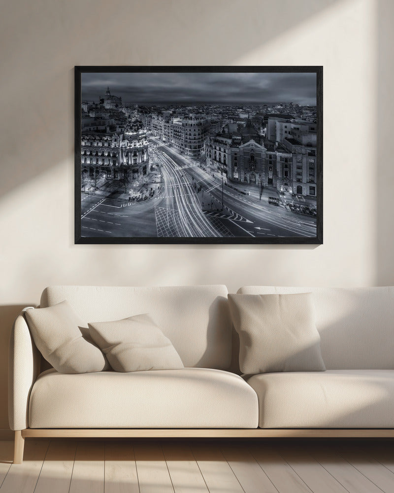 Stadslichten van Madrid | Canvas