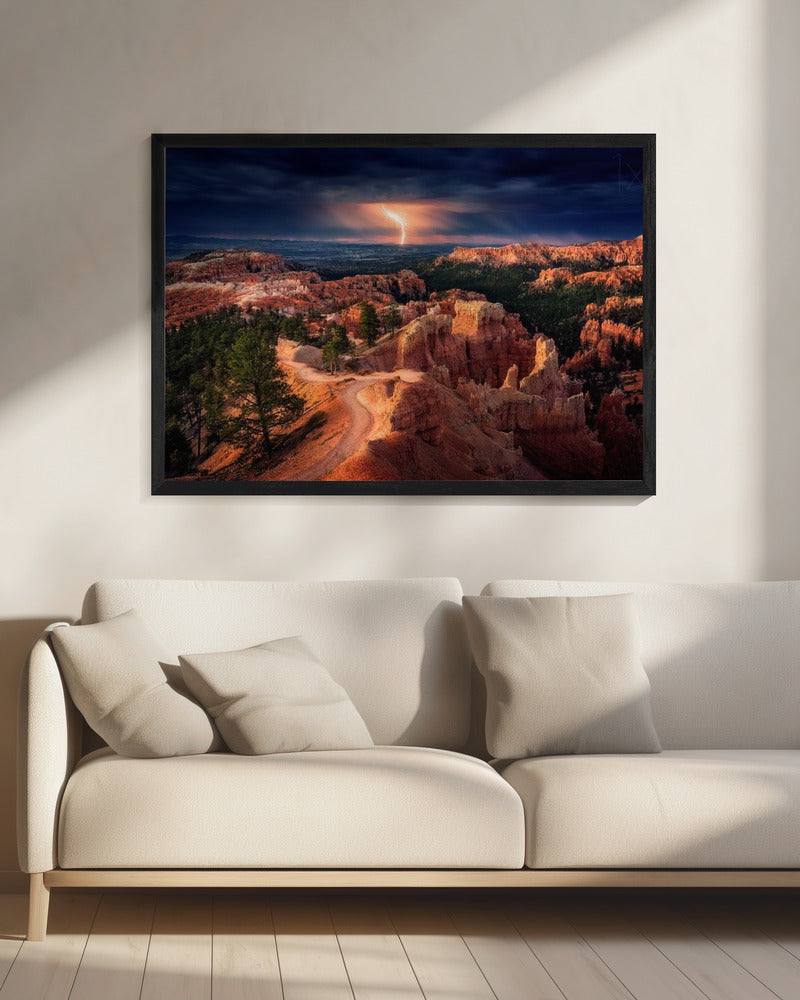 Bliksem boven Bryce Canyon | Canvas