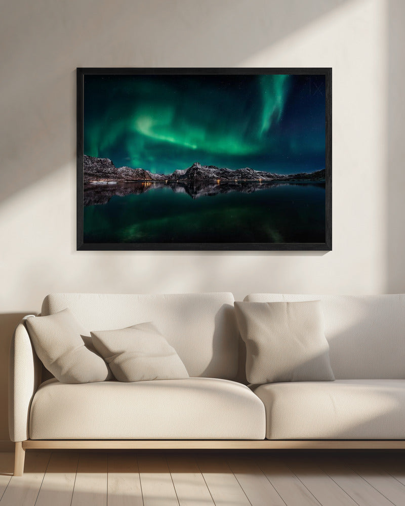 Lofoten Aurora-reflectie | Canvas