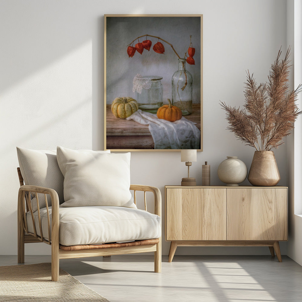 Still life with Physalis and Pumpkin | Poster