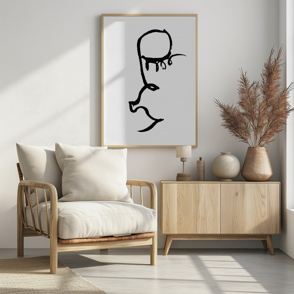 Half Face Zwart | Poster