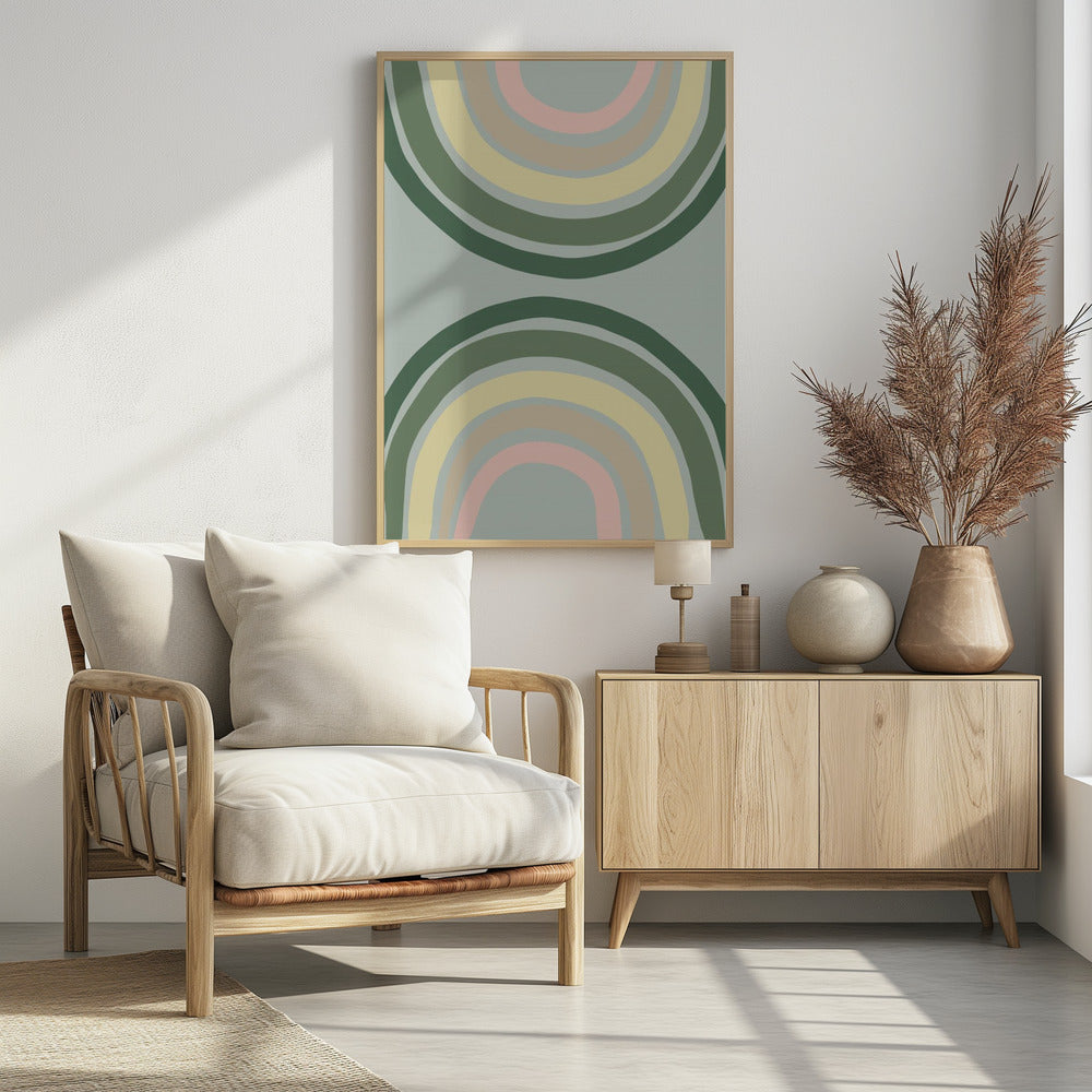 Dubbele Regenboog Groen | Poster