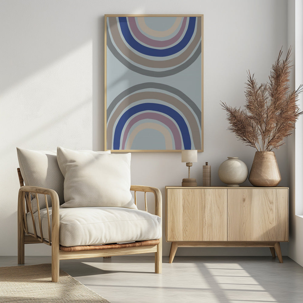 Dubbele Regenboog Blauw | Poster