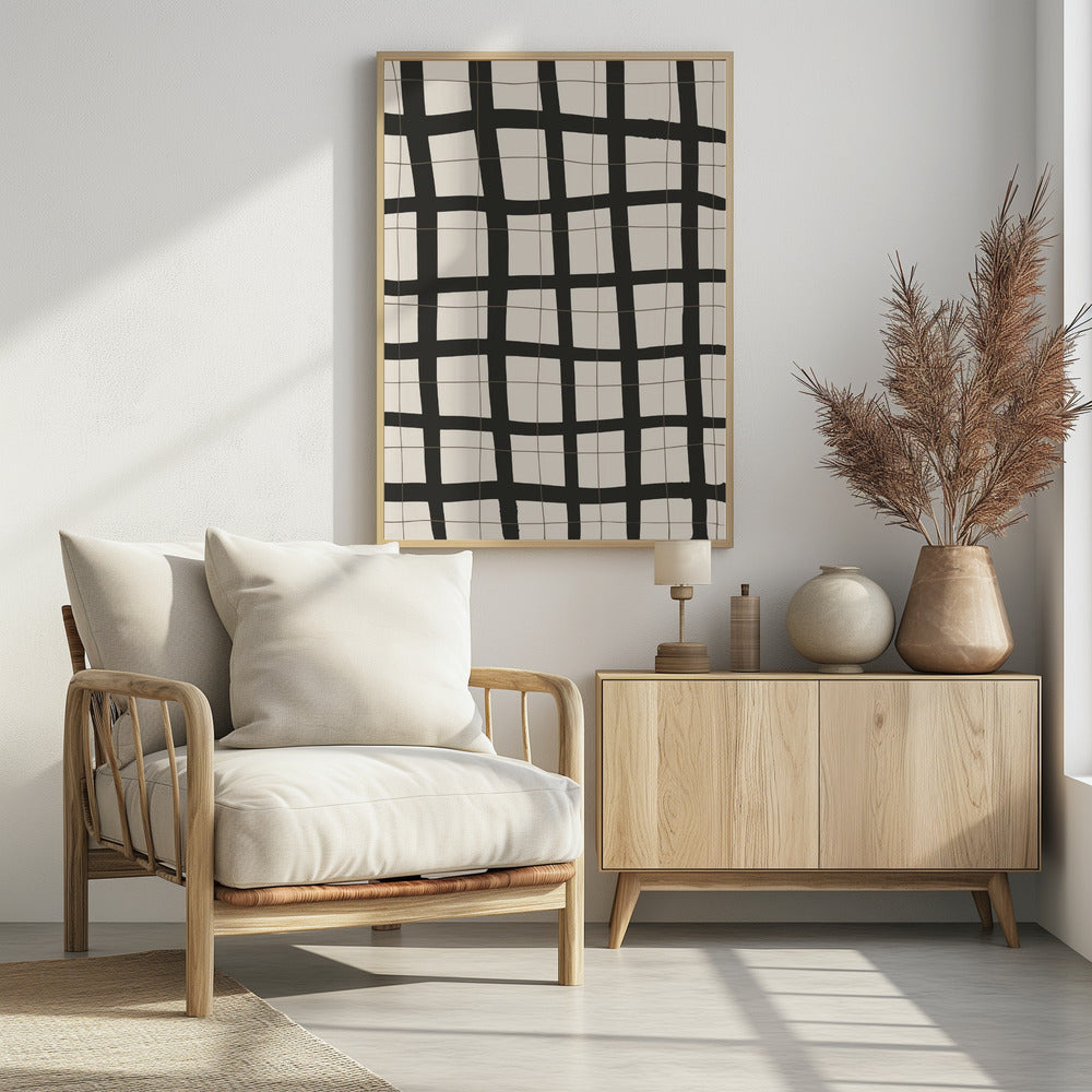 Zwart raster | Poster