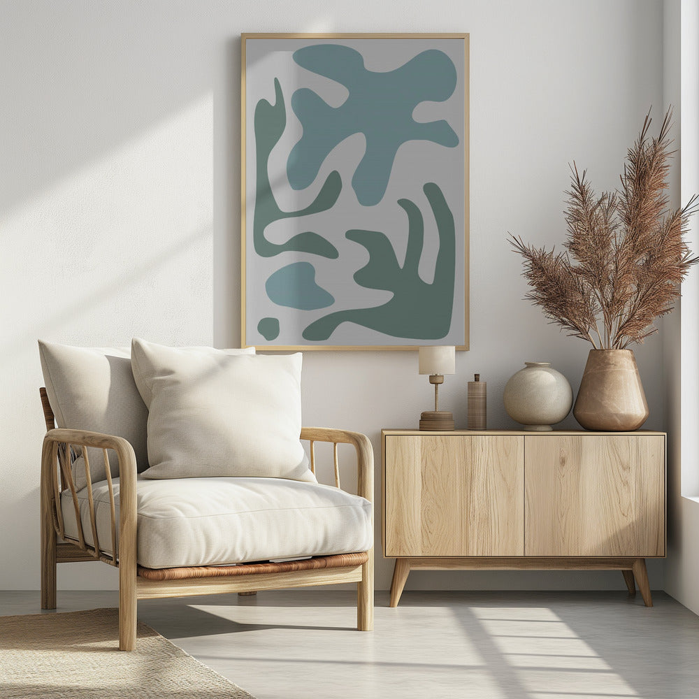 Zeewier Teal nr. 2 | Poster