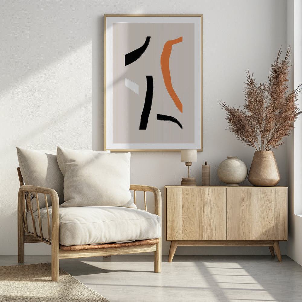 Kleurrijke gebogen vormen | Poster