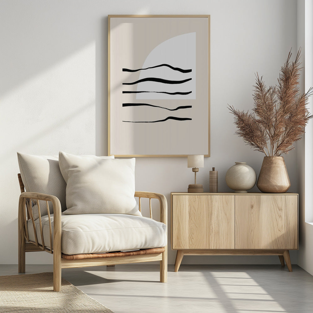 Gebogen lijnen en licht | Poster