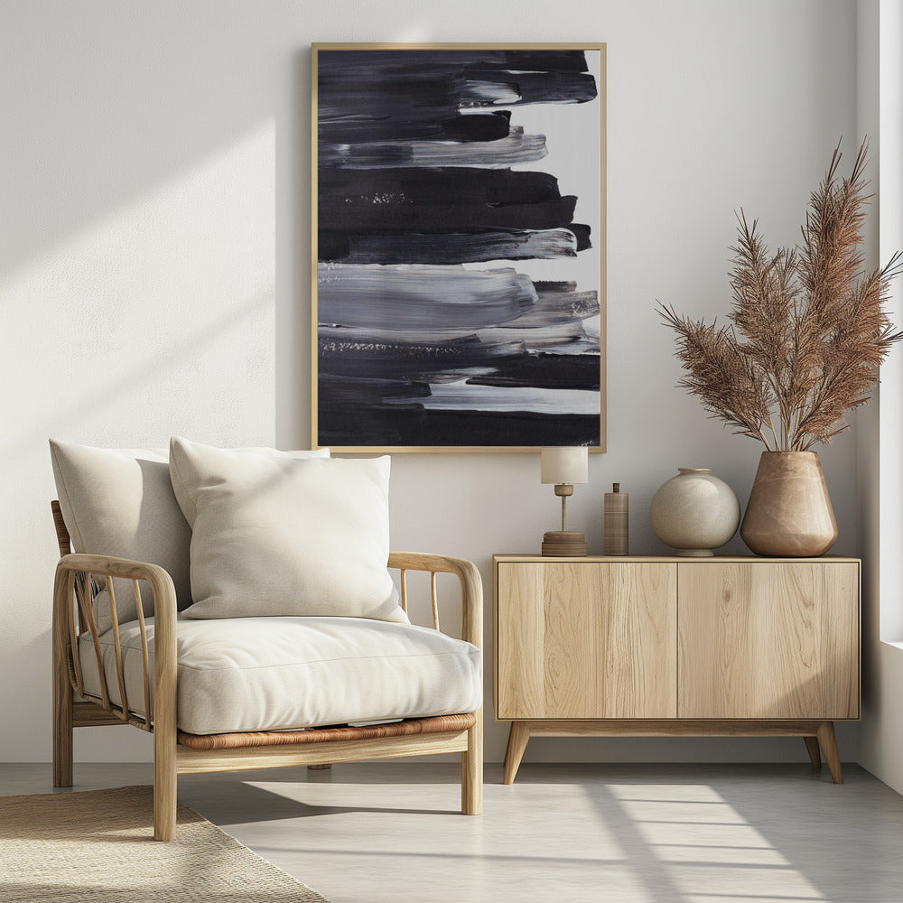 Monochrome Brushstrokes | Poster