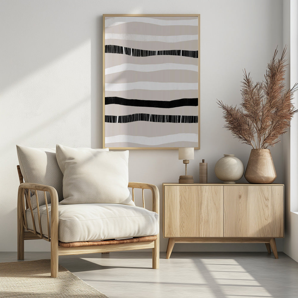 Monochrome golven | Poster