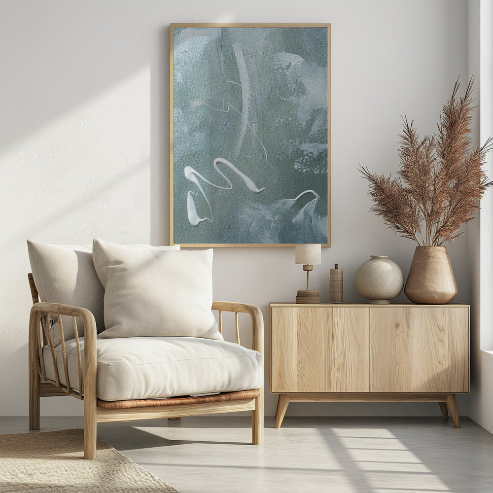 Groen en wit acryl | Poster