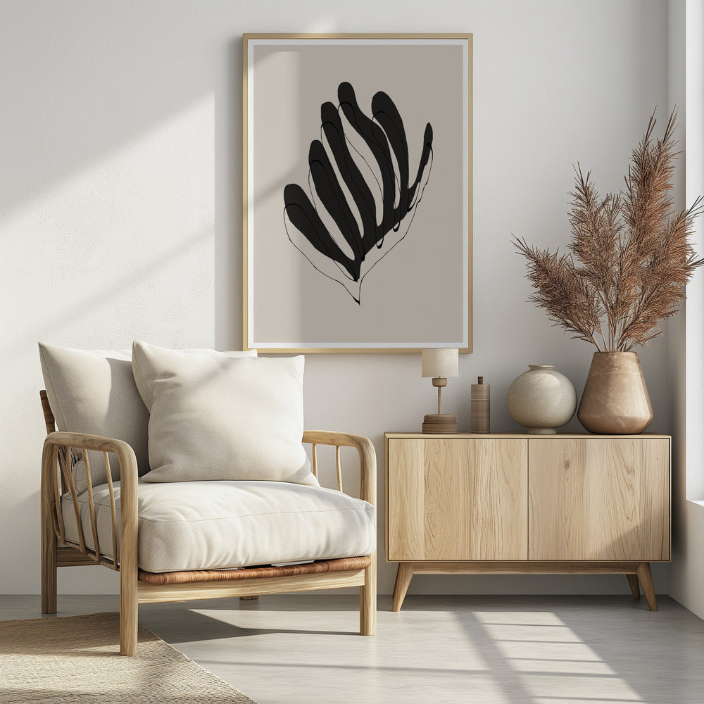 Abstracte bladlijnen | Poster