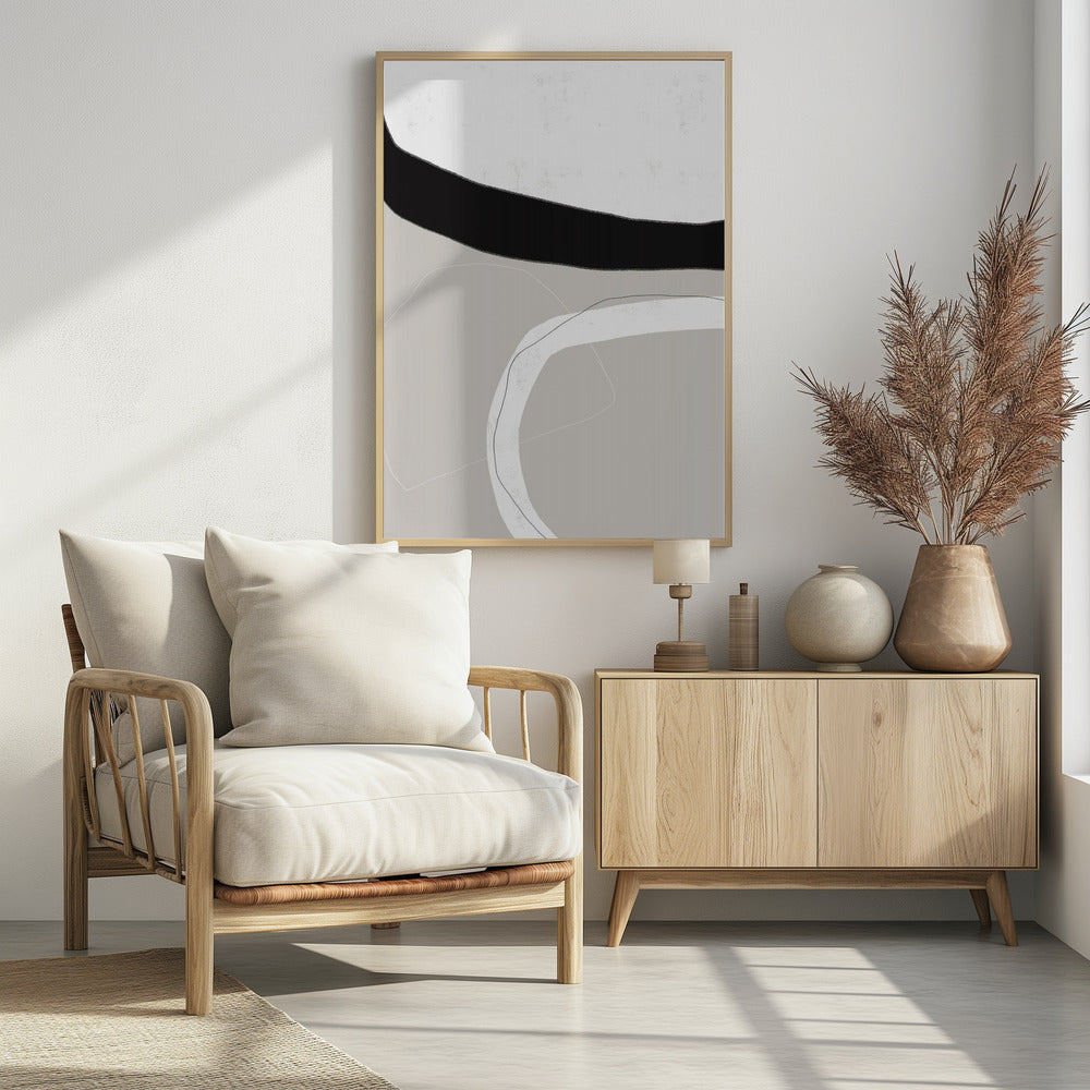 Zwart-witte vormen | Poster